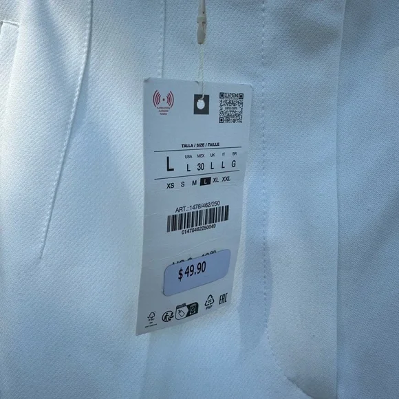 Zara White Cropped Pants - Picture 5 of 5